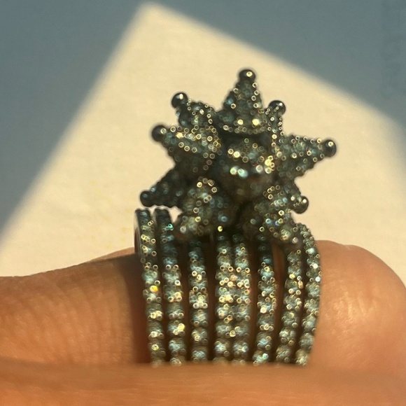 Atelier Swarovski Kalix Wide Ring ruthenium plated Green - Picture 2 of 3